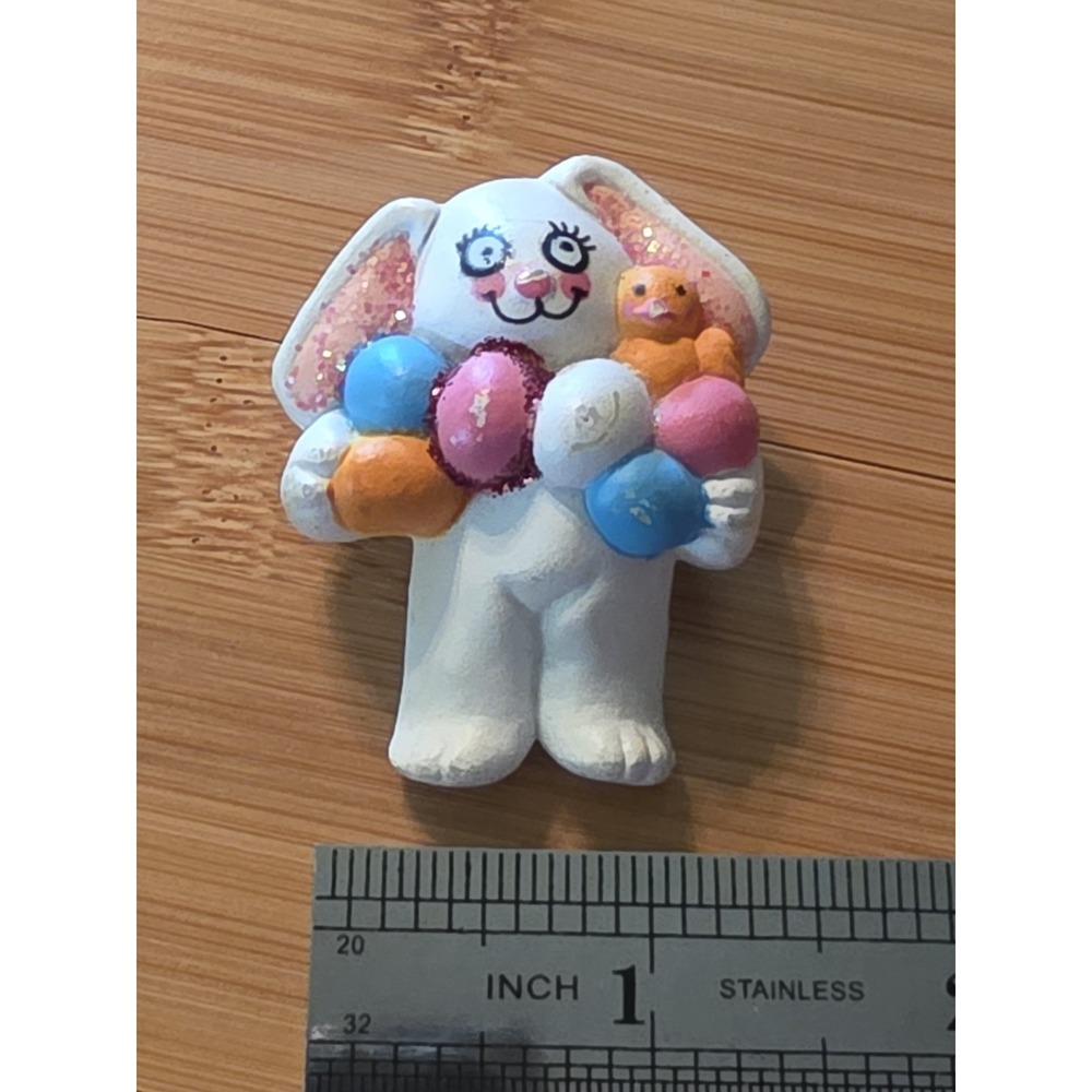 Vintage Easter Unlimited Inc. Bunny with Eggs & Chick Brooch/pin